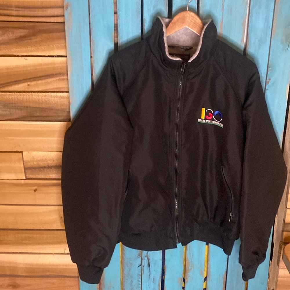 Vintage Sportmaster polar fleece lined jacket Indiana Sports Corp Xl black USA